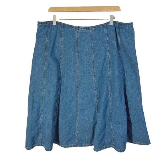 Vintage Dresses & Skirts - y2k Vintage Relativity Blue Denim Knee Length Skirt Women's Size 18 Plus Size